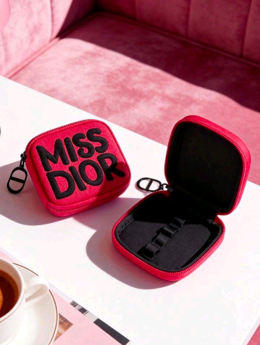 Miss Dior Hot Pink Earphone Case Storage Case - Picture 2 of 12